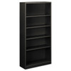 Metal Bookcase, Five-shelf, 34-1/2w X 12-5/8d X 71h, Charcoal