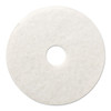 Polishing Floor Pads, 20" Diameter, White, 5/carton