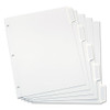 Custom Label Tab Dividers With Self-adhesive Tab Labels, 5-tab, 11 X 8.5, White, 25 Sets