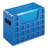 Desktop File W/hanging Folders, Letter, Plastic, 12 1/4 X 6 X 9 1/2, Blue