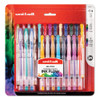 Stick Gel Pen, 17 Micro; 7 Med, Assorted Ink, Clear Barrel, 24/set