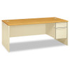 38000 Series Right Pedestal Desk, 72w X 36d X 29.5h, Harvest/putty