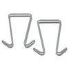 Double Sided Partition Garment Hook, Silver, Steel, 2/pk