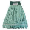 Microfiber Looped-end Wet Mop Head, Large, Green, 12/carton