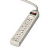 Six-outlet Power Strip, 120v, 6ft Cord, 9 5/8 X 1 13/16 X 1 7/16, Platinum