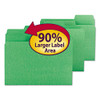 Supertab Colored File Folders, 1/3-cut Tabs, Letter Size, 11 Pt. Stock, Green, 100/box