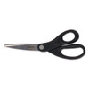 Stainless Steel Office Scissors, 8" Long, 3.75" Cut Length, Black Straight Handle