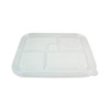 Fiber Bento Box Container Lids, Five Compartments, 12.1 X 9.8 X 0.8, Clear, 300/carton