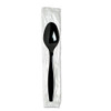 Individually Wrapped Teaspoons, Plastic, Black 1,000/carton