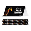 Besafe Messaging Table Top Tent Card, 8 X 3.87, Sorry! Area Closed Thank You For Keeping A Safe Distance, Black, 10/pack