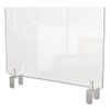 Clear Partition Extender With Attached Clamp, 36 X 3.88 X 30, Thermoplastic Sheeting