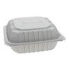 Vented Microwavable Hinged-lid Takeout Container, 8.5 X 8.5 X 3.1, 1-compartment, White, 146/carton