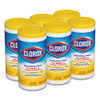 Disinfecting Wipes, 7 X 7 3/4, Crisp Lemon, 75/canister, 6 Canisters/carton