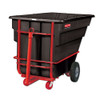 Rotomolded Towable Tilt Truck, Rectangular, Plastic, 1.5 Cu Yd, 2,100-lb Capacity, Black/red