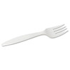 Mediumweight Polypropylene Cutlery, Fork, White, 1,000/carton - DDXEPFM21S