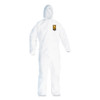 A20 Breathable Particle Protection Coveralls, Elastic Back, Hood, Medium, White, 24/carton