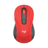 Signature M650 Wireless Mouse, 2.4 Ghz Frequency, 33 Ft Wireless Range, Large, Right Hand Use, Red