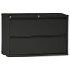 Lateral File, 2 Legal/letter-size File Drawers, Black, 42" X 18" X 28"