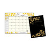 Recycled Honeycomb Monthly Planner, Honeycomb Artwork, 11 X 7, Black/gold Cover, 12-month (jan To Dec)