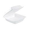 Insulated Foam Hinged Lid Containers, 1-compartment, 7.9 X 8.4 X 3.3, White, 200/pack, 2 Packs/carton