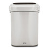 Refine Series Waste Receptacle, Rectangular Slim, 15 Gal, Stainless Steel