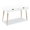 Workspace By Alera Scandinavian Writing Desk, 47.24" X 23.62" X 29.53", White/beigewood