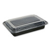 Food Container, 28 Oz, 8.81 X 6.02 X 2.04, Black/clear, Plastic, 150/carton