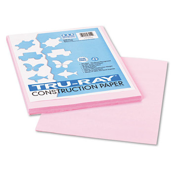 Tru-ray Construction Paper, 76lb, 9 X 12, Pink, 50/pack
