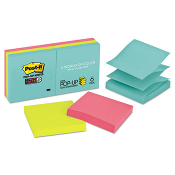 Pop-up 3 X 3 Note Refill, Miami, 90/pad, 6 Pads/pack