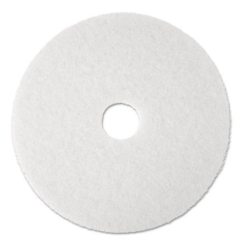 Super Polish Floor Pad 4100, 20" Diameter, White, 5/carton