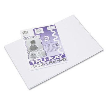 Tru-ray Construction Paper, 76lb, 12 X 18, White, 50/pack