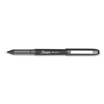 Roller Ball Stick Pen, Medium 0.7 Mm, Black Ink/barrel, Dozen