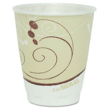 Symphony Design Trophy Foam Hot/cold Drink Cups, 8 Oz, Beige, 100/pack