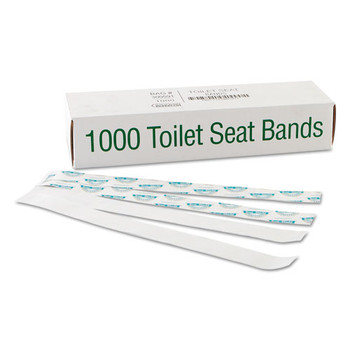 Sani/shield Printed Toilet Seat Band, Paper, Blue/white, 16" Wide X 1.5" Deep, 1,000/carton