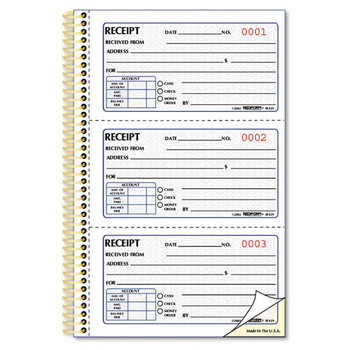 Money Receipt Book, 5 X 2 3/4, Two-part Carbonless, 225 Sets/book