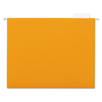 Deluxe Bright Color Hanging File Folders, Letter Size, 1/5-cut Tab, Orange, 25/box