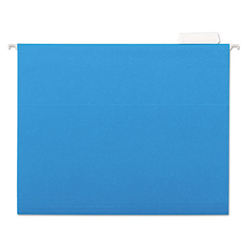 Deluxe Bright Color Hanging File Folders, Letter Size, 1/5-cut Tab, Blue, 25/box