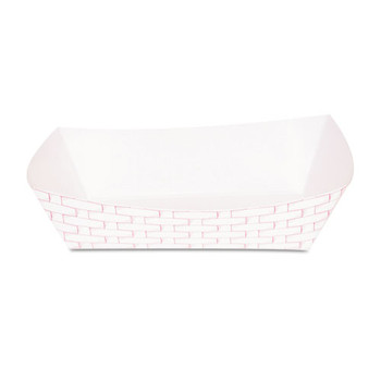 Paper Food Baskets, 5lb Capacity, Red/white, 500/carton