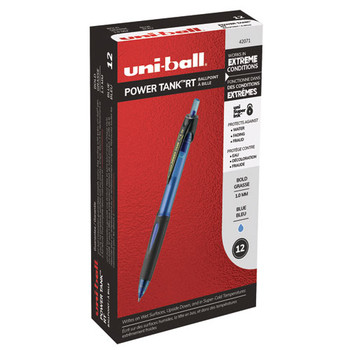 Power Tank Rt Retractable Ballpoint Pen, 1mm, Blue Ink, Translucent Blue Barrel, Dozen