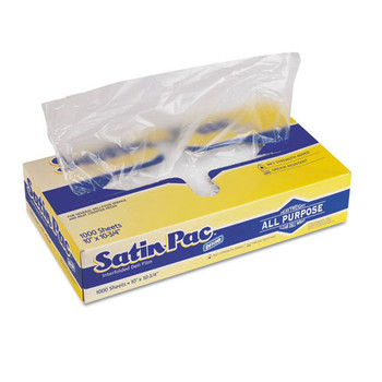 Satin-pac High Density Polyethylene Deli Film Sheets, 10x10 3/4, Clear, 1000/pk