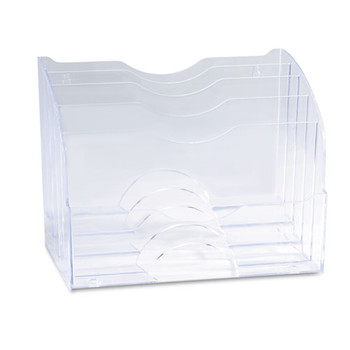 Optimizers Multifunctional Two-way Organizer, 5 Sections, Letter Size Files, 8.75" X 10.38" X 13.63", Clear