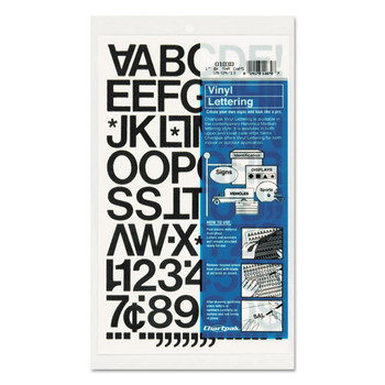 Press-on Vinyl Letters & Numbers, Self Adhesive, Black, 1"h, 88/pack