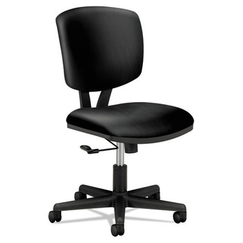 Volt Series Leather Task Chair, Supports Up To 250 Lbs., Black Seat/black Back, Black Base