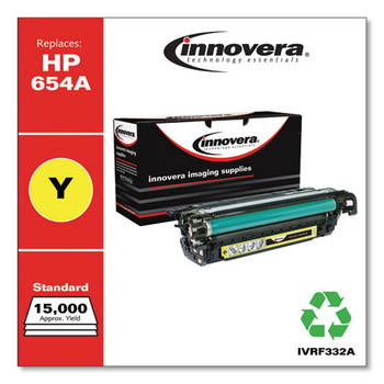 Remanufactured Yellow Toner Cartridge, Replacement For Hp 654a (cf332a), 15,000 Page-yield