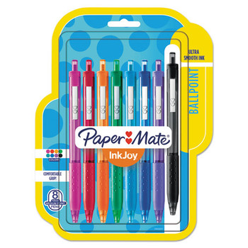 Inkjoy 300 Rt Retractable Ballpoint Pen, 1mm, Assorted Ink/barrel, 8/pack