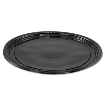 Caterline Casuals Thermoformed Platters, Pet, Black, 12" Diameter