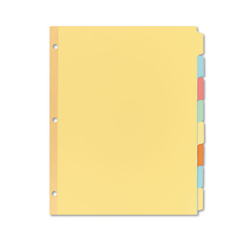 Write & Erase Plain-tab Paper Dividers, 8-tab, Letter, Multicolor, 24 Sets