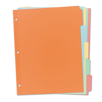 Write & Erase Plain-tab Paper Dividers, 5-tab, Letter, Multicolor, 36 Sets