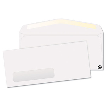 Window Envelope, #10, Commercial Flap, Gummed Closure, 4.13 X 9.5, White, 500/box - DQUA21316