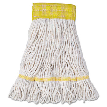 Super Loop Wet Mop Head, Cotton/synthetic Fiber, 5" Headband, Small Size, White, 12/carton